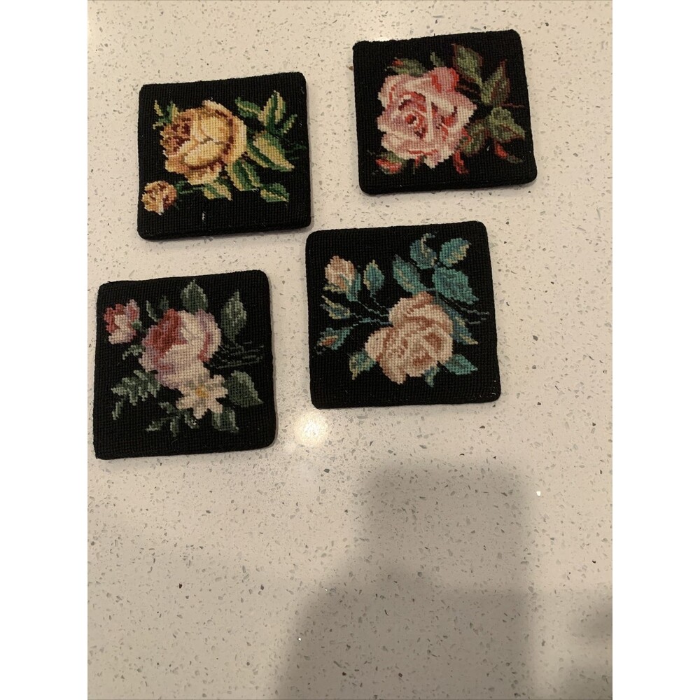 hand embroidered Flower 🌺 Coasters